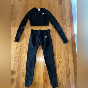 GYMSHARK BLACK ATHLETIC SET
